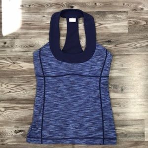 Lululemon blue racer back tank size 6